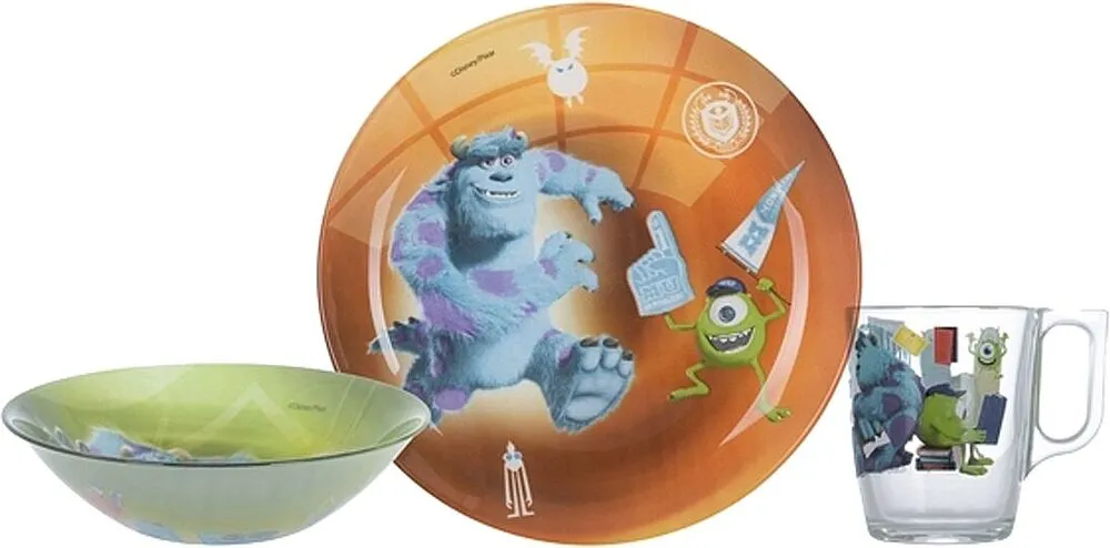Սպասքի հավաքածու մանկական «Luminarc Monsters University» 3 հատ