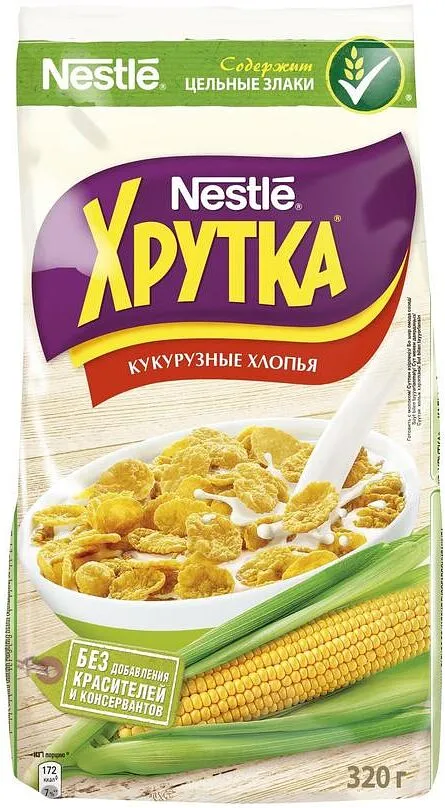 Փաթիլներ եգիպտացորենի «Nestle Хрутка» 320գ