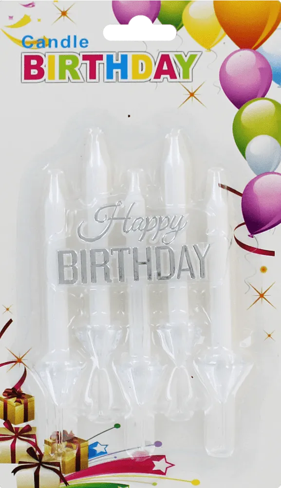 Մոմ ծննդյան «Happy Birthday» 5 հատ