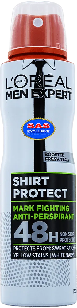 Հակաքրտինքային աէրոզոլային միջոց «Loreal Men Expert Shirt Protect» 150մլ