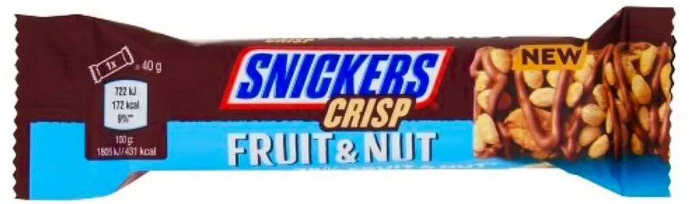 Շոկոլադե բատոն մրգերով և ընկույզով «Snickers Triple Treat» 40գ