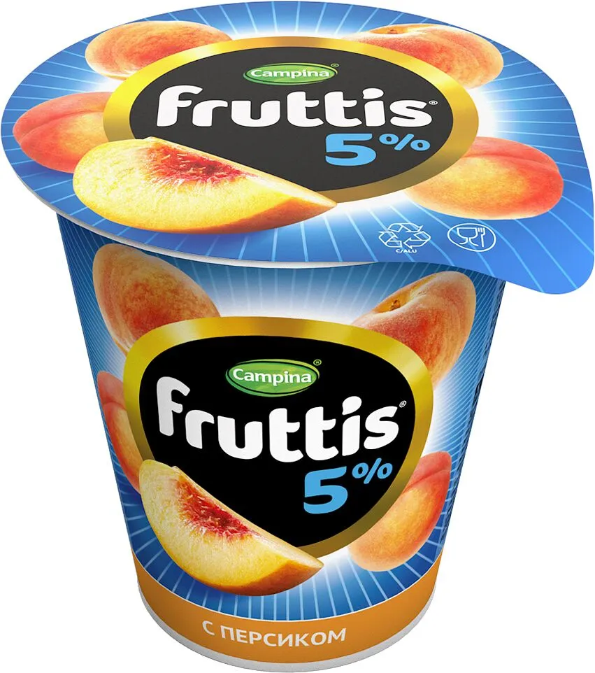 Յոգուրտային արտադրանք դեղձով «Campina Fruttis» 290գ, յուղայնությունը` 5%