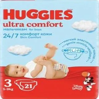 Տակդիրներ «Huggies Ultra Comfort N3» 5-9 կգ, 21 հատ