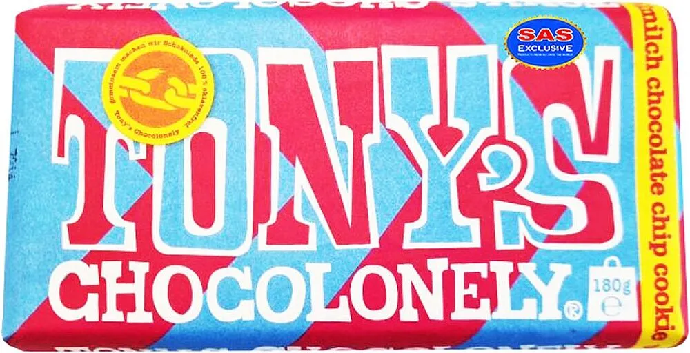 Շոկոլադե սալիկ թխվածքաբլիթով «Tony's Chocolonely» 180գ
