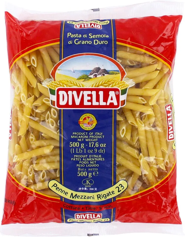 Մակարոն «Divella Penne Mezzani Rigate № 23» 500գ