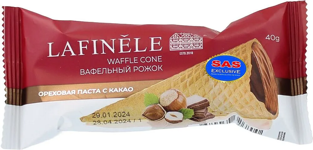 Վաֆլե կոն պնդուկի մածուկով «Lafinele» 40գ