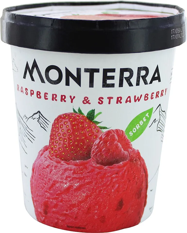 Շերբեթ ազնվամորու և ելակի «Monterra» 306գ
