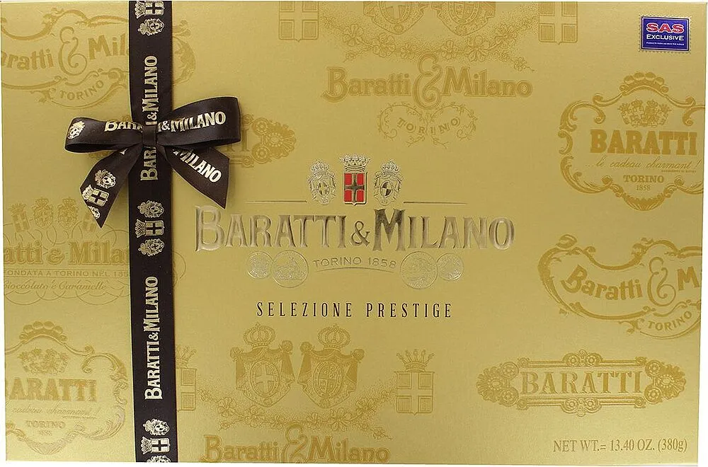 Շոկոլադե կոնֆետների հավաքածու «Baratti & Milano Selezione Prestige» 380գ
