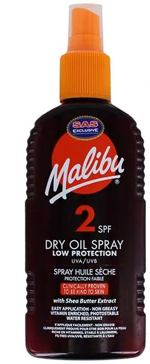 Արևապաշտպան յուղ-սփրեյ «Malibu 2 SPF Dry Oil Spray» 200մլ
