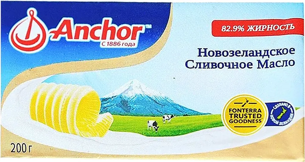 Կարագ սերուցքային «Anchor» 200գ, յուղայնությունը՝ 82.9%