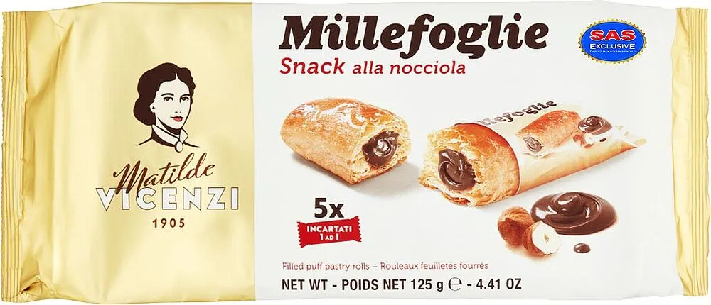 Թխվածքաբլիթ պնդուկի կրեմով «Matilde Vicenzi Mini Snack» 125գ