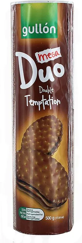 Թխվածքաբլիթ շոկոլադե միջուկով «Gullon Duo Double Temptation Mega» 500գ
