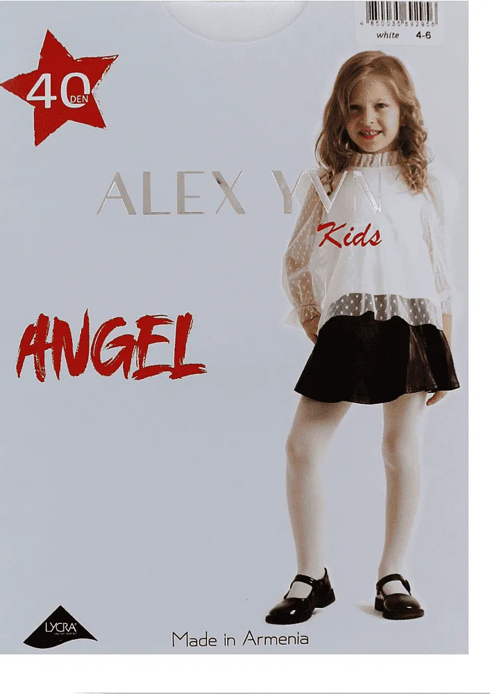 Զուգագուլպա սպիտակ մանկական «Alex YVN Angel 40 Den»