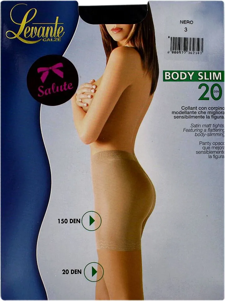Զուգագուլպա սև «Levante Body Slim 20Den N3»