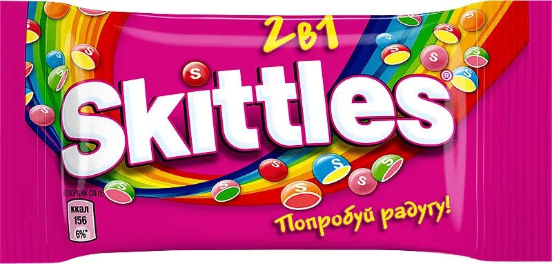 Դրաժե մրգային «Skittles 2 in 1» 38գ