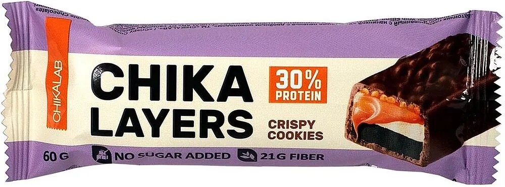 Սպիտակուցային բատոն «Chikalab Chika Layers Crispy Cookies» 60գ