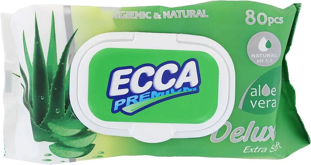 Անձեռոցիկ խոնավ «Ecca Դելյուքս» 80հատ