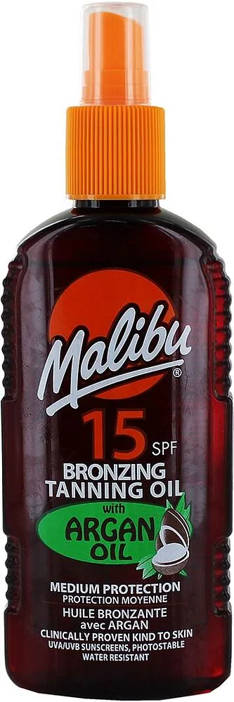 Արևայրուքի յուղ-սփրեյ «Malibu Bronzing Tanning Oil 15 SPF» 200մլ