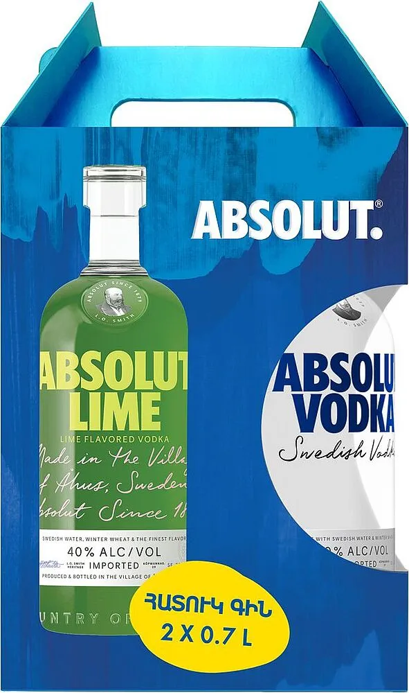Օղու հավաքածու «Absolut» 2×0.7լ