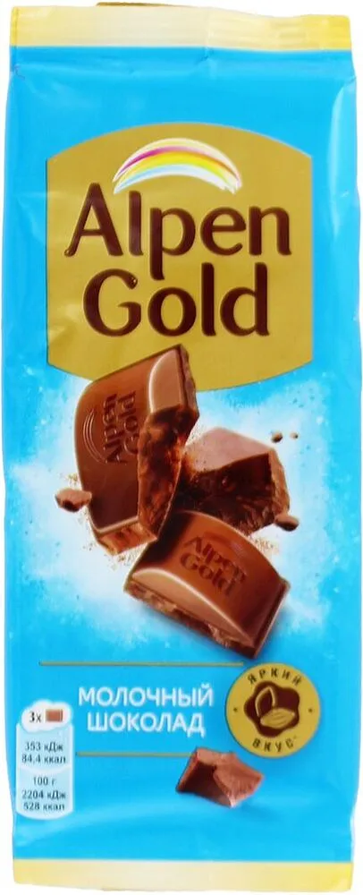 Շոկոլադե սալիկ կաթնային «Alpen Gold» 80գ