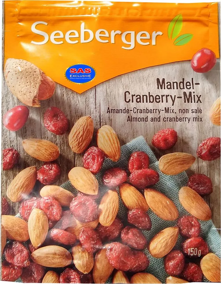 Նուշի և լոռամրգի խառնուրդ «Seeberger» 150գ