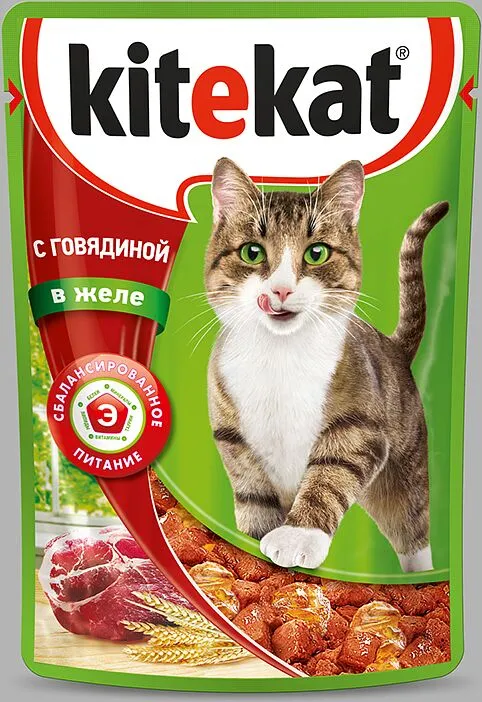 Կատուների կեր դոնդող տավարի «Kitekat» 85գ 