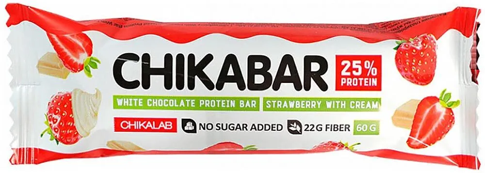 Սպիտակուցային բատոն «Chikalab Chikabar Srawberry & Cream» 60գ
