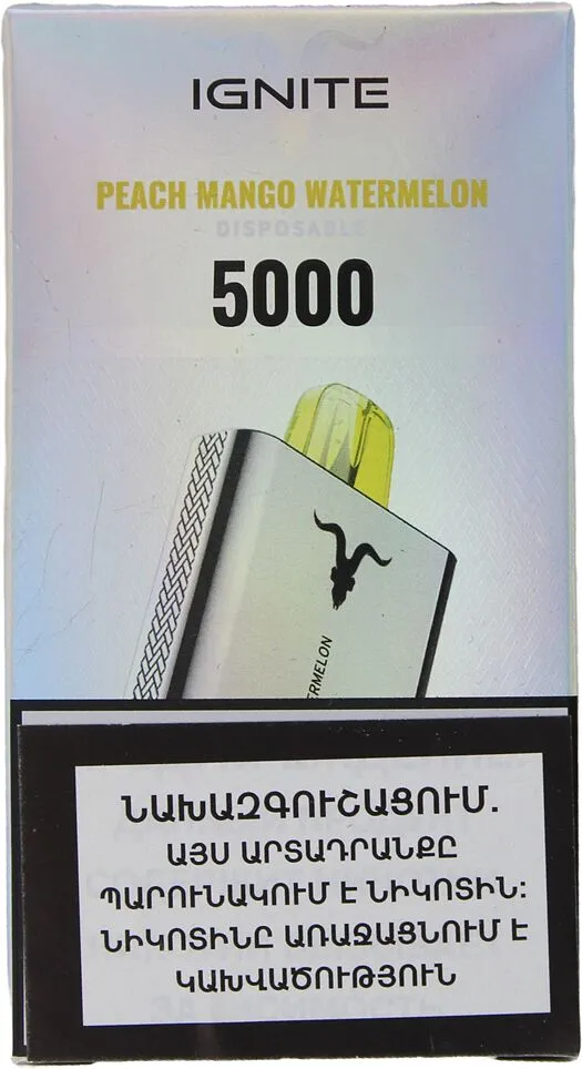 Էլեկտրական ծխախոտ դեղձի, ձմերուկի և մանգոյի «Ignite» 5000 ծուխ