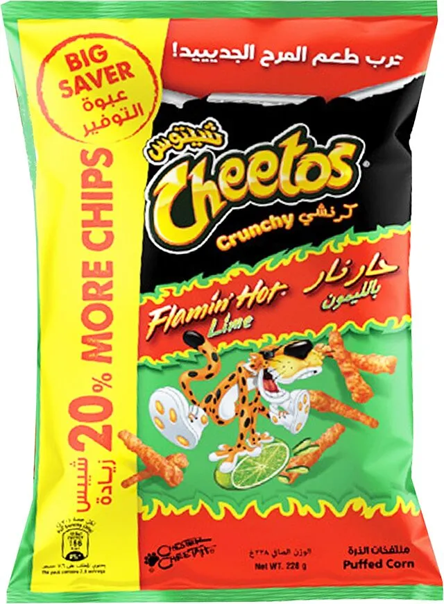 Եգիպտացորենի ձողիկներ կծու լայմի «Cheetos Flamin Hot» 200գ 