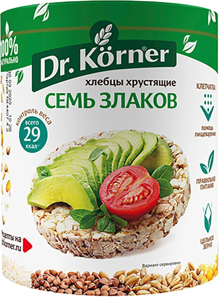 Խրթխրթան հացեր հացահատիկային «Dr. Körner» 100գ