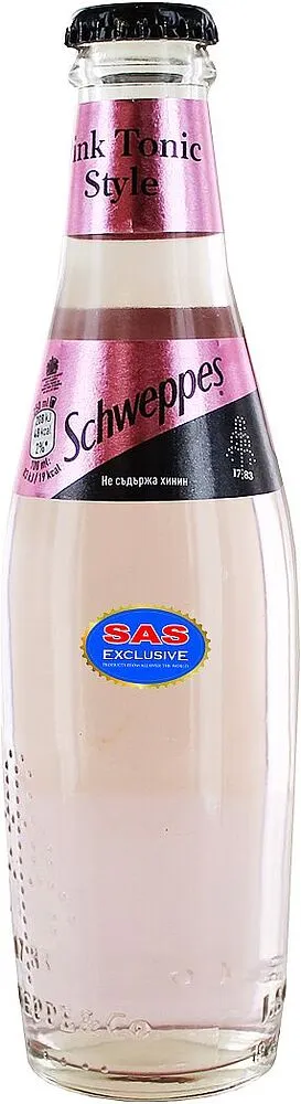 Զովացուցիչ գազավորված ըմպելիք մրգային «Schweppes Pink tonic Style» 0.25լ