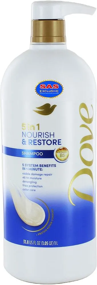 Շամպուն «Dove Nourish & Restore» 1լ