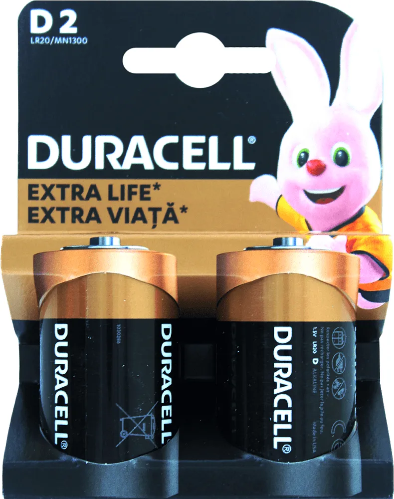 Էլեկտրական մարտկոց «Duracell D2 1.5V» 2 հատ