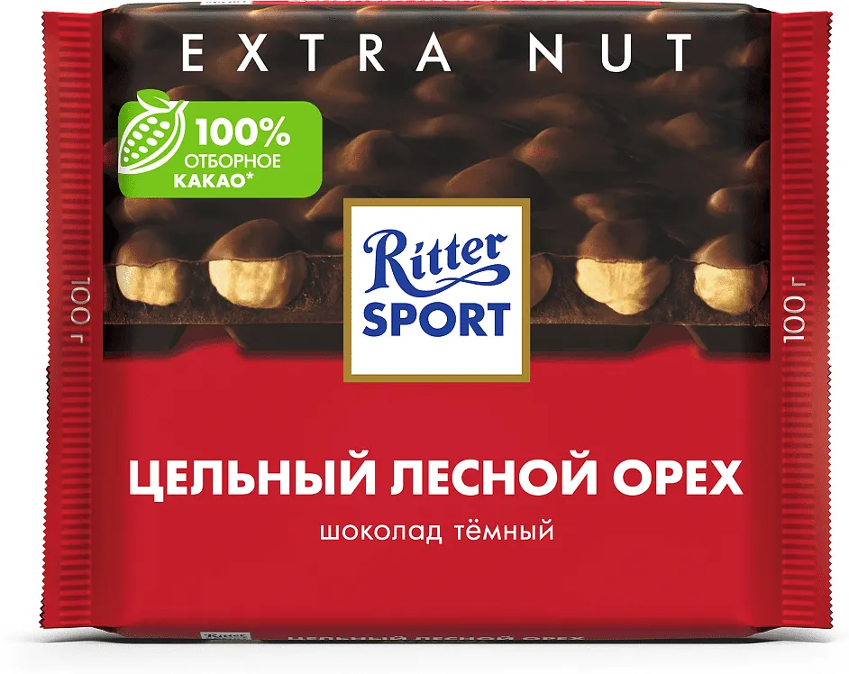 Շոկոլադե սալիկ դառը պդնուկով «Ritter Sport» 100գ