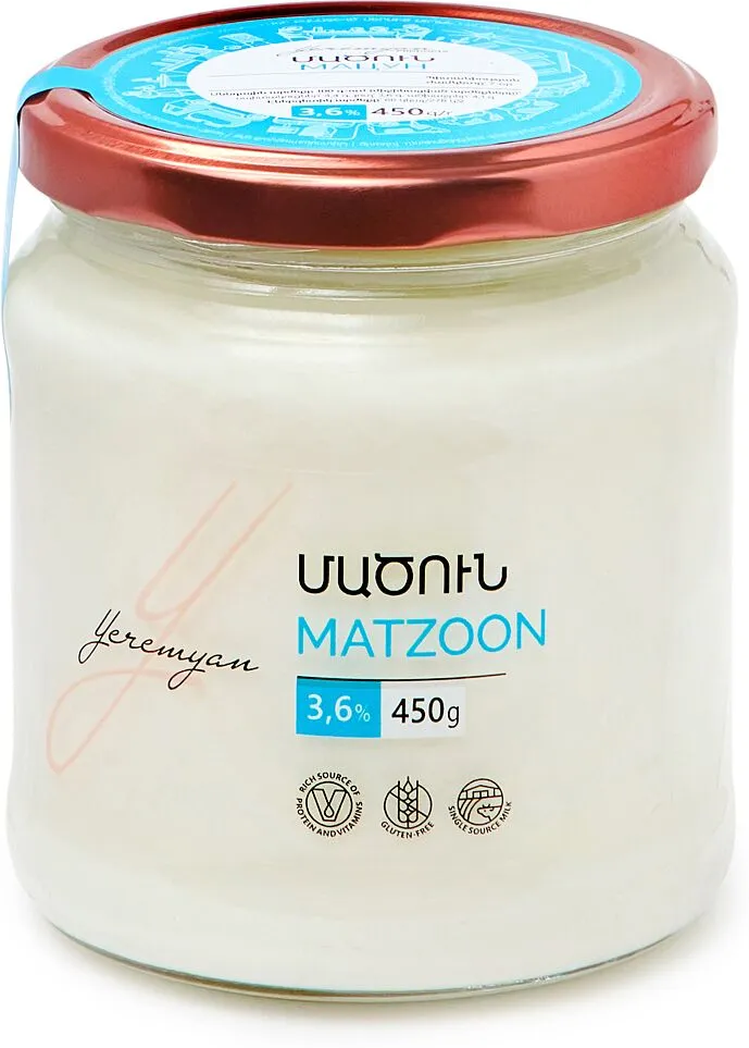 Մածուն «Երեմյան Փրոդաքթս» 450g, յուղայնությունը՝ 3.6%
