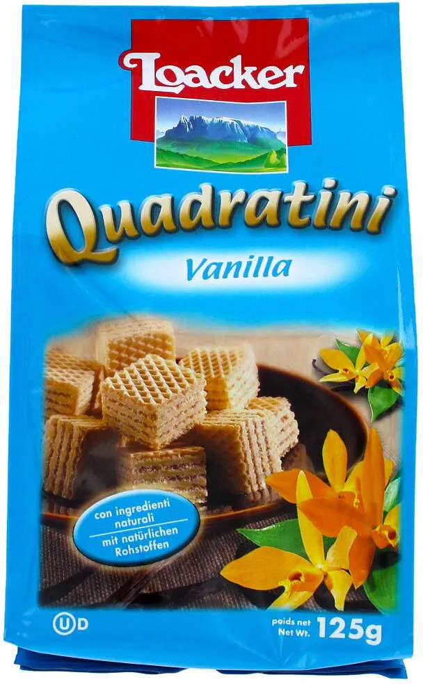 Վաֆլի՝ վանիլային միջուկով «Loacker Quadratini Vanilla» 125գ