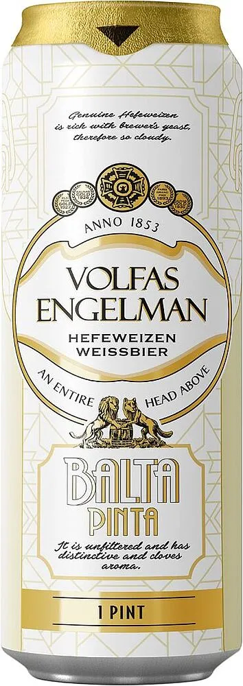 Գարեջուր «Volfas Engelman Balta Pinta» 0.568լ
