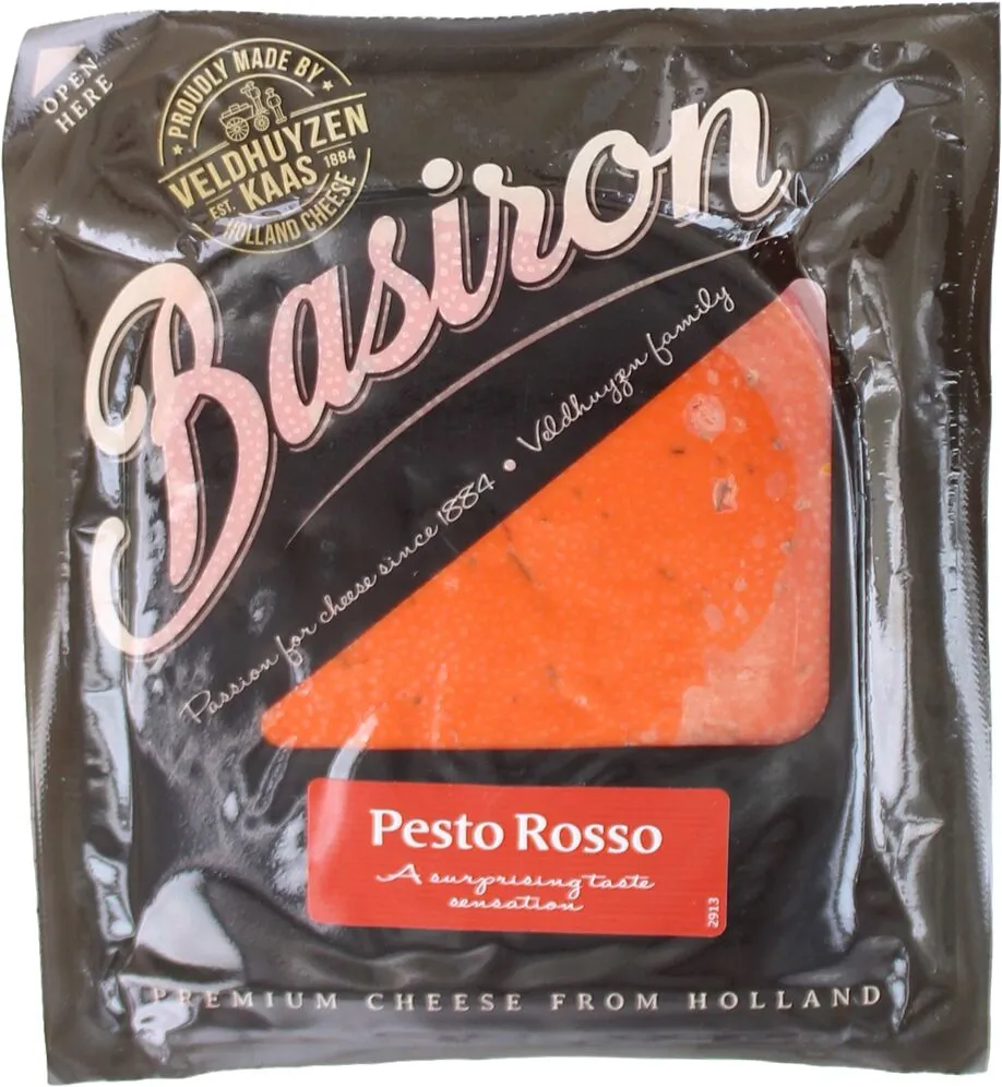 Պանիր գաուդա պեստոյով կտրատած «Veldhuyzen Kaas Basiron Pesto Rosso» 200գ