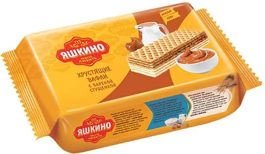 Վաֆլի՝ եփած խտացրած կաթի միջուկով «Яшкино» 200գ