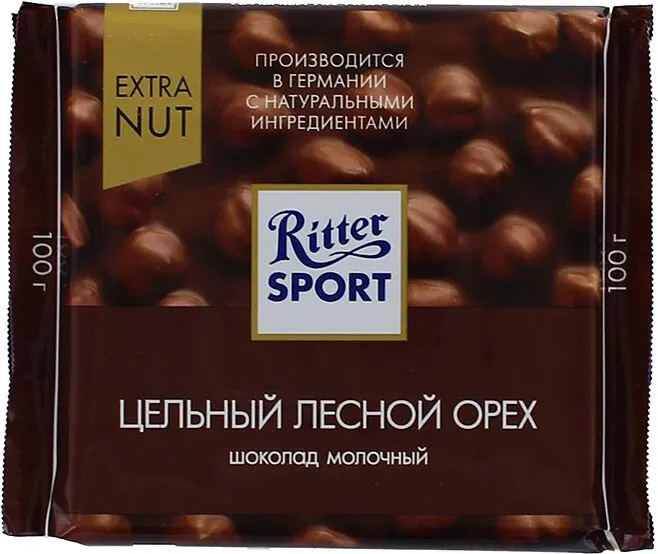 Շոկոլադե սալիկ պնդուկով «Ritter Sport» 100գ