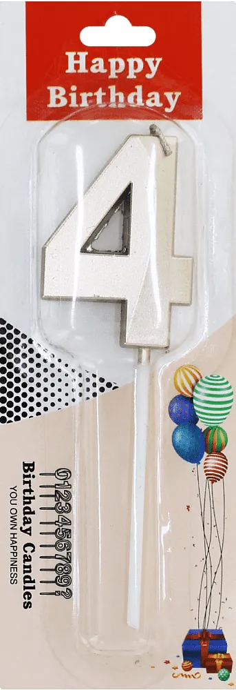 Մոմ ծննդյան «Happy Birthday N4»
