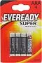 Էլեկտրական մարտկոց «Eveready Super Heavy Duty AAA» 4հատ