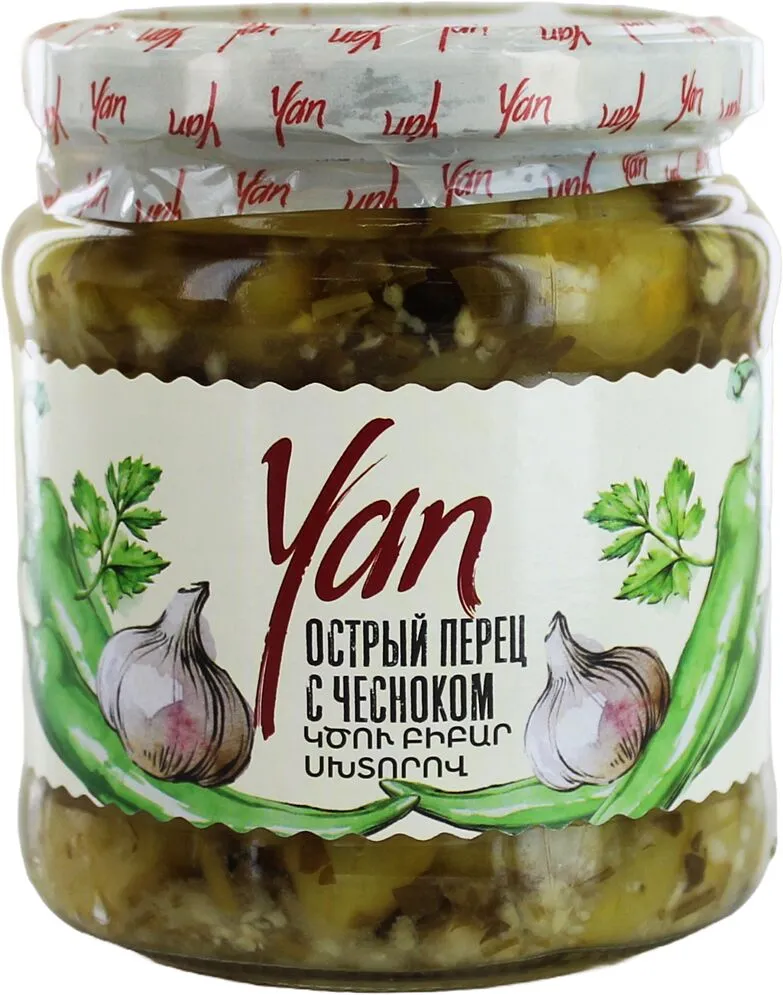 Պղպեղ կծու սխտորով «Յան» 440գ