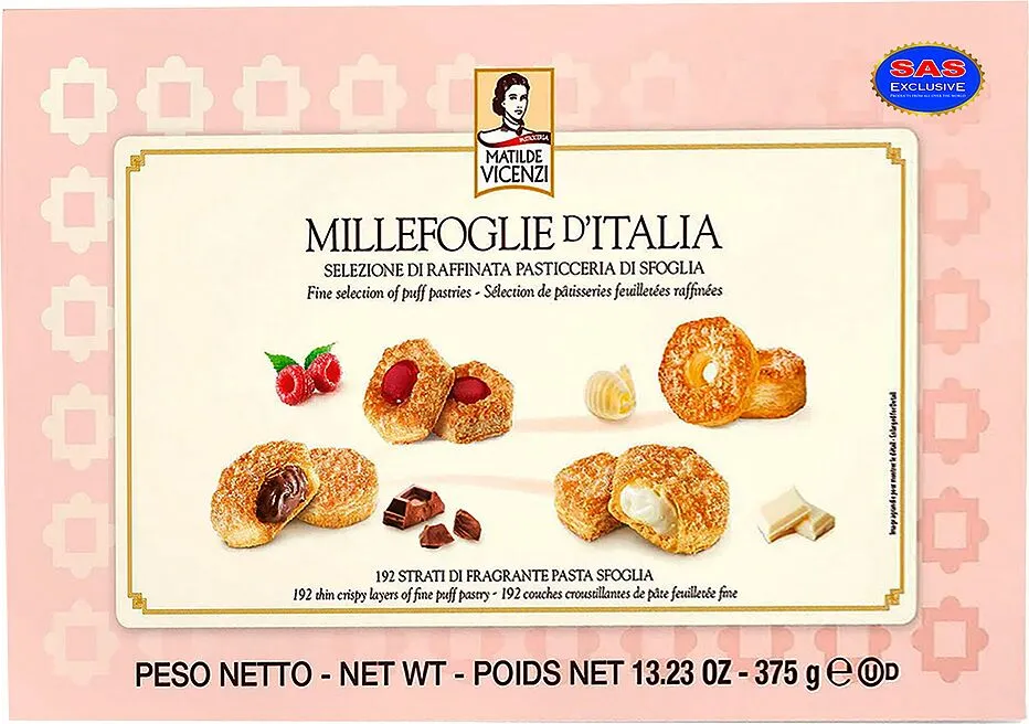 Թխվածքաբիթների տեսականի «Matilde Vicenzi Millefoglie D'Italia» 375գ