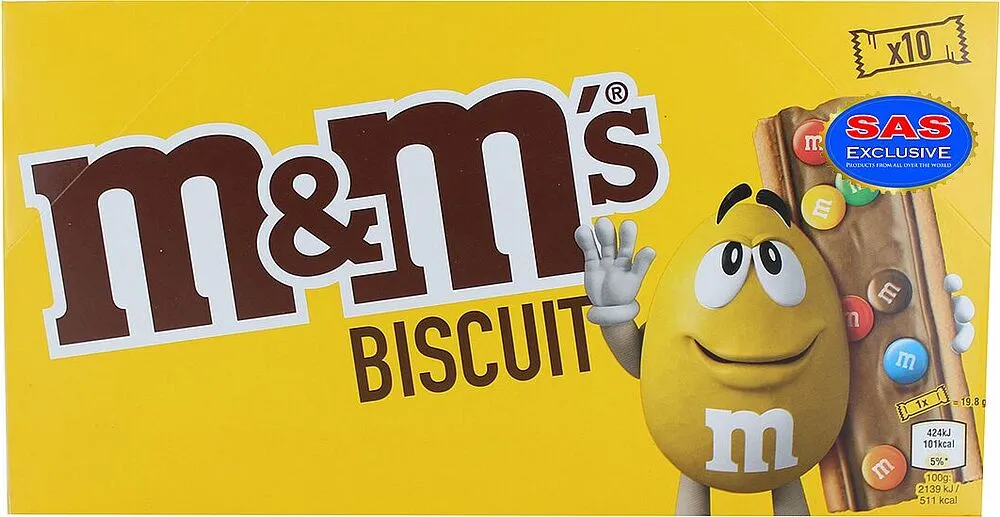 Թխվածքաբլիթ շոկոլադով «M&M's» 10×19.8գ