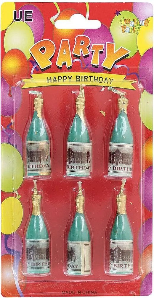 Մոմ ծննդյան «Happy Birthday» 6 հատ