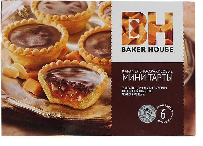 Տարտ մինի կարամելի և գետնանուշի միջուկով «Baker House» 240գ