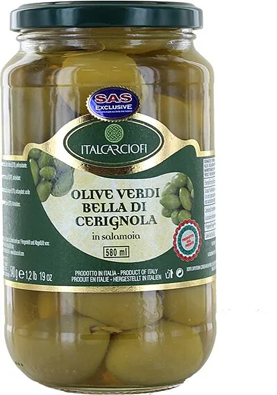 Ձիթապտուղ կանաչ կորիզով «Italcarciofi» 540գ 