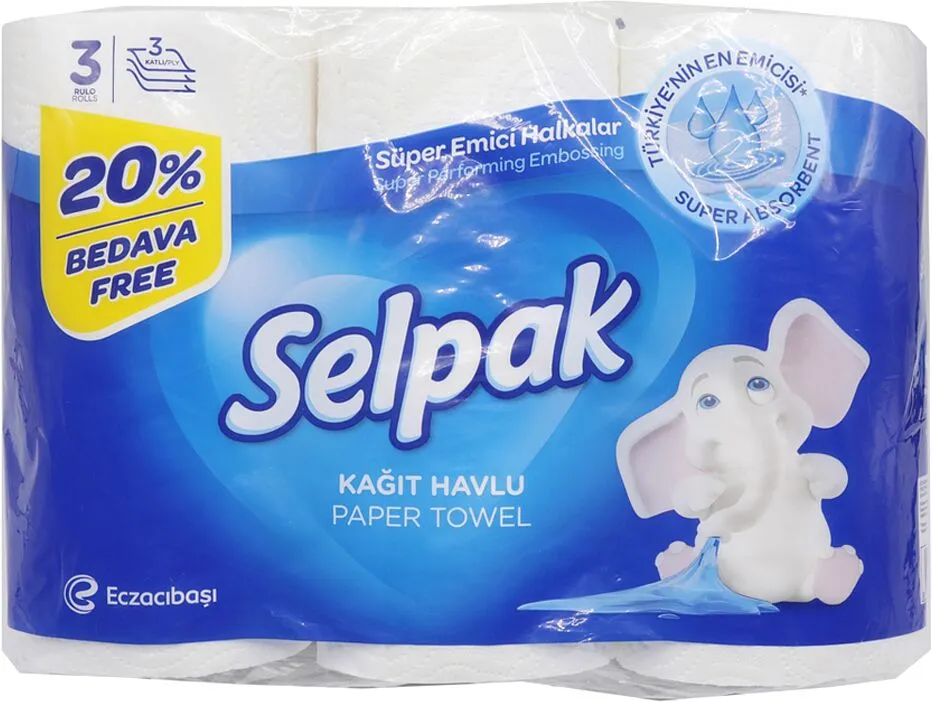 Թղթե սրբիչ «Selpak» 3հատ