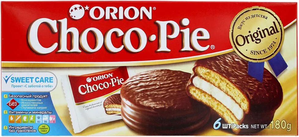 Թխվածքաբլիթ շոկոլադպատ «Choco Pie» 180գ